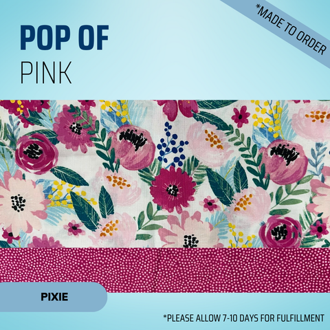 Pop Of Pink  - Scrub Cap - rae & grace - Pixie - Made to order Please allow 7-10 days for fulfillment.