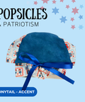 Popsicles & Patriotism - Scrub Cap - rae & grace - Ponytail - Accent Top