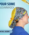 Pour Some Sugammadex On Me - Scrub Cap - rae & grace - Ponytail - Accent Top