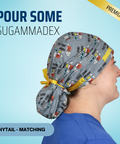 Pour Some Sugammadex On Me - Scrub Cap - rae & grace - Ponytail - Matching Top