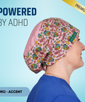 Powered By Adhd - Scrub Cap - rae & grace - Euro - Accent Top