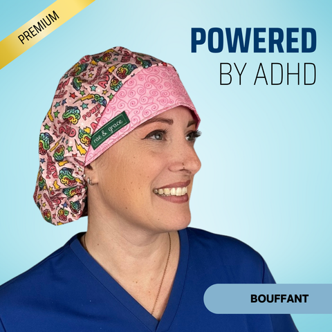 Powered By Adhd - Scrub Cap - rae & grace - Bouffant