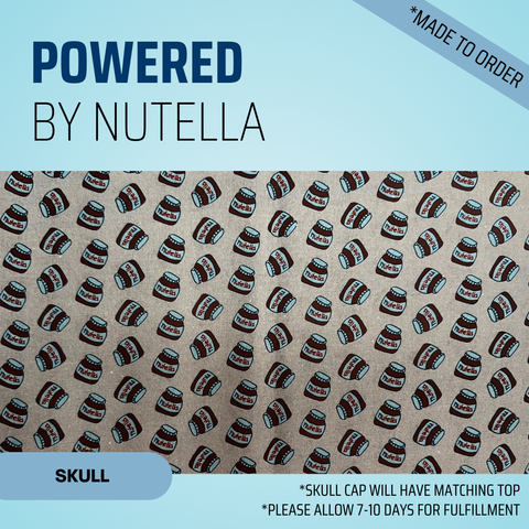 Powered By Nutella - Scrub Cap - rae & grace - Skull Cap - *Made to order