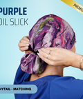 Purple Oil Slick - Scrub Cap - rae & grace - Ponytail - Matching Top