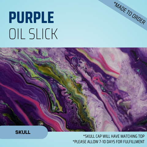 Purple Oil Slick - Scrub Cap - rae & grace - Skull Cap - *Made to order