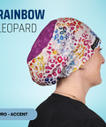 Rainbow Leopard - Scrub Cap - rae & grace - Euro - Accent Top