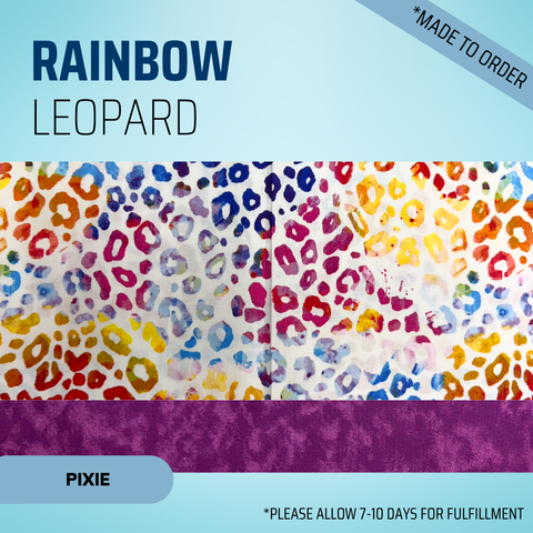 Rainbow Leopard - Scrub Cap - rae & grace - Pixie - *Made to order