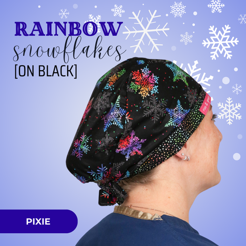 Rainbow Snowflakes on Black