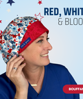 Red White & Bloom - Scrub Cap - rae & grace - Bouffant