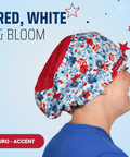 Red White & Bloom - Scrub Cap - rae & grace - Euro - Accent Top