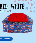 Red, White & Feral - Scrub Cap - rae & grace - Euro - Accent Top