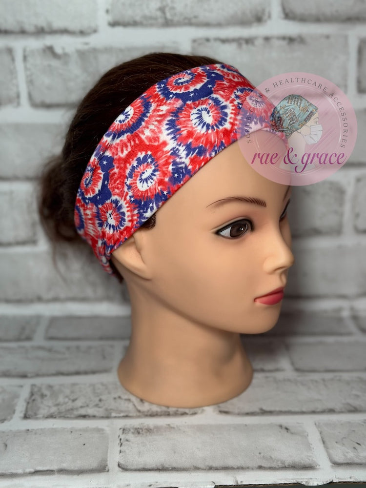 
            
                Load image into Gallery viewer, Red White &amp;amp; Blue Tie Dye - Headband
            
        
