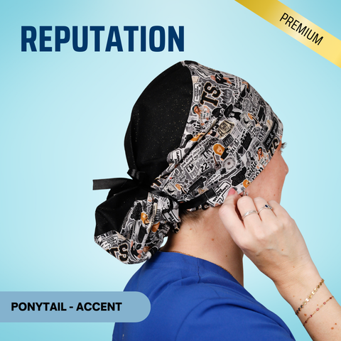 Reputation - Scrub Cap - rae & grace - Ponytail - Accent Top