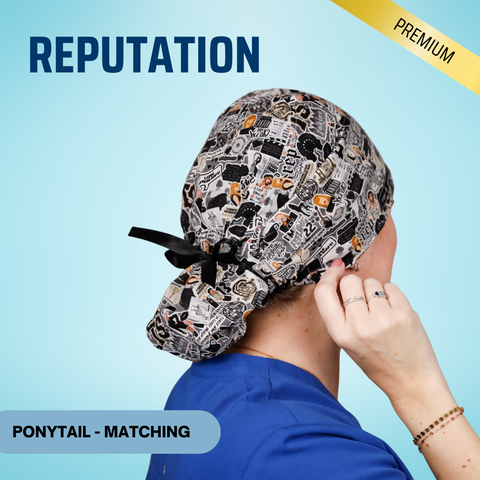 Reputation - Scrub Cap - rae & grace - Ponytail - Matching Top