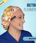 Retro Flowers - Scrub Cap - rae & grace - Bouffant
