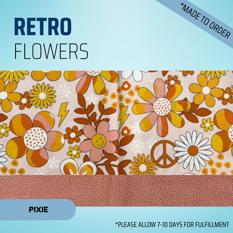 Retro Flowers - Scrub Cap - rae & grace - Pixie - *Made to order