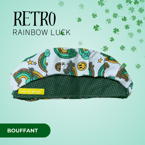 Retro Rainbow Luck - Scrub Cap - rae & grace - Bouffant