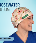 Rosewater Bloom - Scrub Cap - rae & grace - Euro - Matching Top