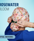 Rosewater Bloom - Scrub Cap - rae & grace - Ponytail - Matching Top