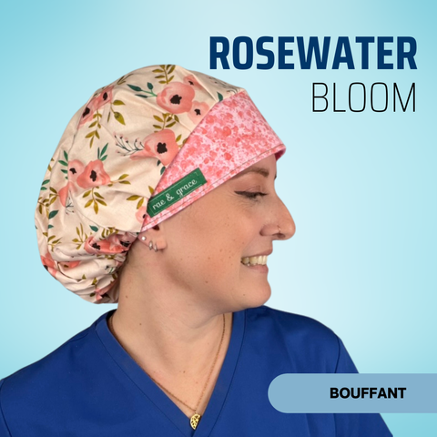 Rosewater Bloom - Scrub Cap - rae & grace - Bouffant
