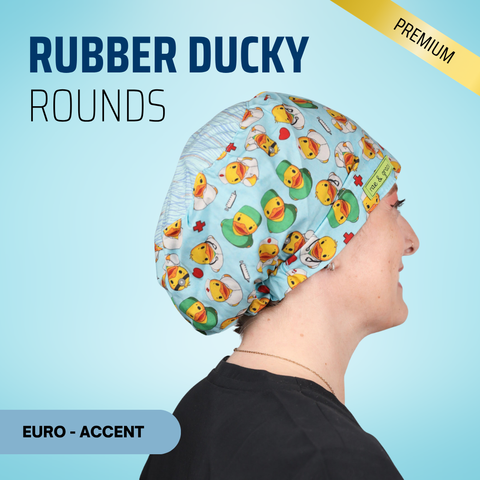 Rubber Ducky Rounds - Scrub Cap - rae & grace - Euro - Accent Top