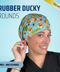 Rubber Ducky Rounds - Scrub Cap - rae & grace - Euro - Matching Top