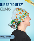 Rubber Ducky Rounds - Scrub Cap - rae & grace - Ponytail - Accent Top