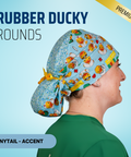 Rubber Ducky Rounds - Scrub Cap - rae & grace - Ponytail - Accent Top