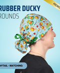 Rubber Ducky Rounds - Scrub Cap - rae & grace - Ponytail - Matching Top