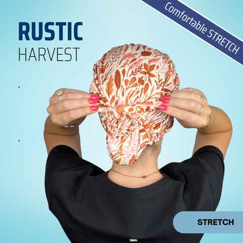 Rustic Leaves - Scrub Cap - rae & grace - Euro - Accent Top