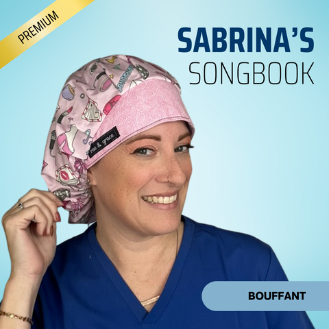 Sabrina’S Songbook - Scrub Cap - rae & grace - Bouffant