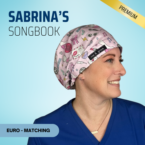Sabrina’S Songbook - Scrub Cap - rae & grace - Euro - Matching Top