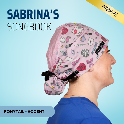 Sabrina’S Songbook - Scrub Cap - rae & grace - Ponytail - Accent Top
