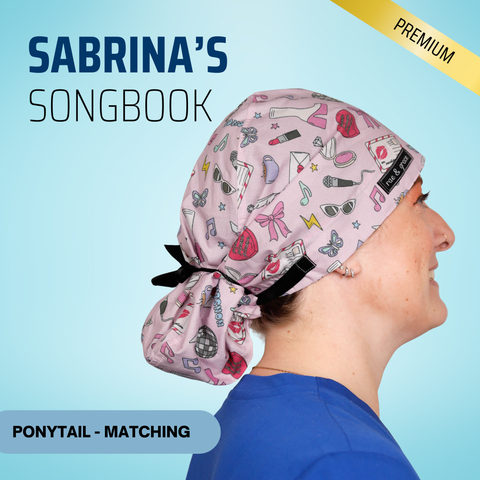Sabrina’S Songbook - Scrub Cap - rae & grace - Ponytail - Matching Top