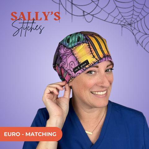 Sally'S Stitches - Scrub Cap - rae & grace - Euro - Matching Top