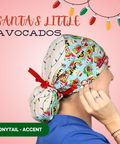 Santa’S Little Avocados - Scrub Cap - rae & grace - Ponytail - Accent Top
