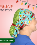 Santa’S On Pto  - Scrub Cap - rae & grace - Ponytail - Accent Top