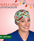 Santa’S Little Avocados - Scrub Cap - rae & grace - Euro - Matching Top