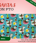 Santa’S On Pto  - Scrub Cap - rae & grace - Skull Cap - Made to order Please allow 7-10 days for fulfillment.