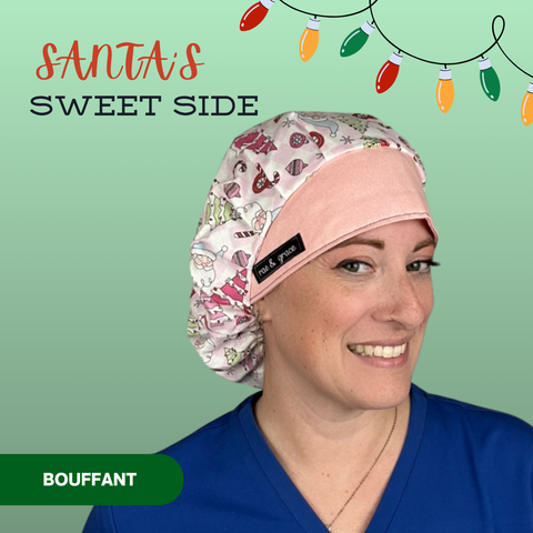 Santa’S Sweet Side  - Scrub Cap - rae & grace - Bouffant