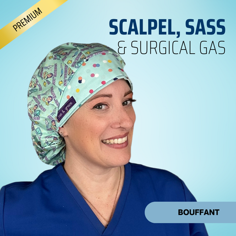 Scalpel Sass And Surgical Gas - Scrub Cap - rae & grace - Bouffant