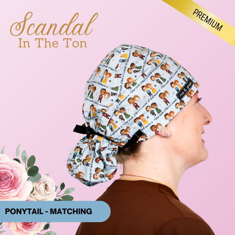 Scandal In The Ton - Scrub Cap - rae & grace - Ponytail - Matching Top