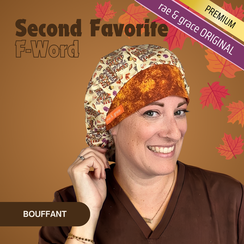 Fall Is My Second Favorite F-Word - Scrub Cap - rae & grace - Bouffant