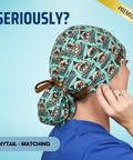 Seriously - Grumpy Cat - Scrub Cap - rae & grace - Ponytail - Matching Top