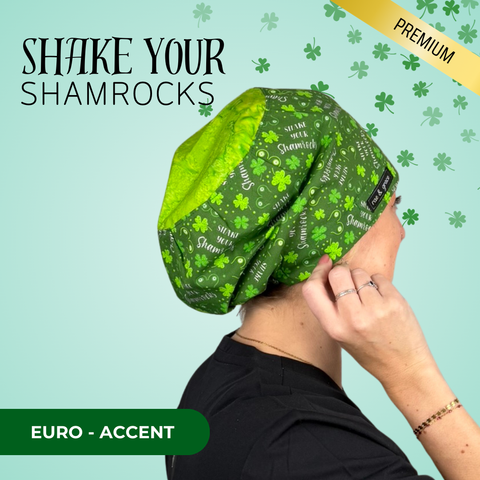 Sake Your Shamrocks - Scrub Cap - rae & grace - Euro - Accent Top