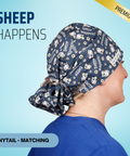 Sheep Happens - Scrub Cap - rae & grace - Ponytail - Matching Top
