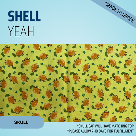 Shell Yeah - Scrub Cap - rae & grace - Skull Cap - *Made to order