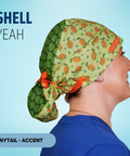 Shell Yeah - Scrub Cap - rae & grace - Ponytail - Accent Top