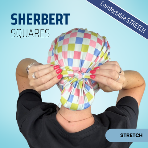 Sherbet Squares - Scrub Cap - rae & grace - Skull Cap - *Made to order