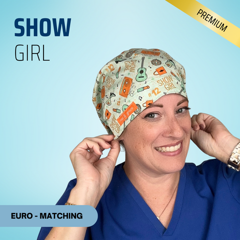 Show Girl - Scrub Cap - rae & grace - Euro - Matching Top